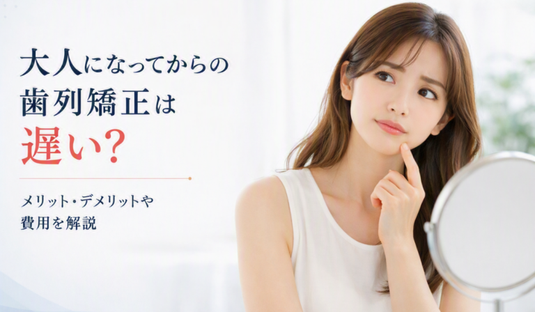 大人になってからの歯列矯正は遅い？メリット・デメリットや費用を歯科医師が解説